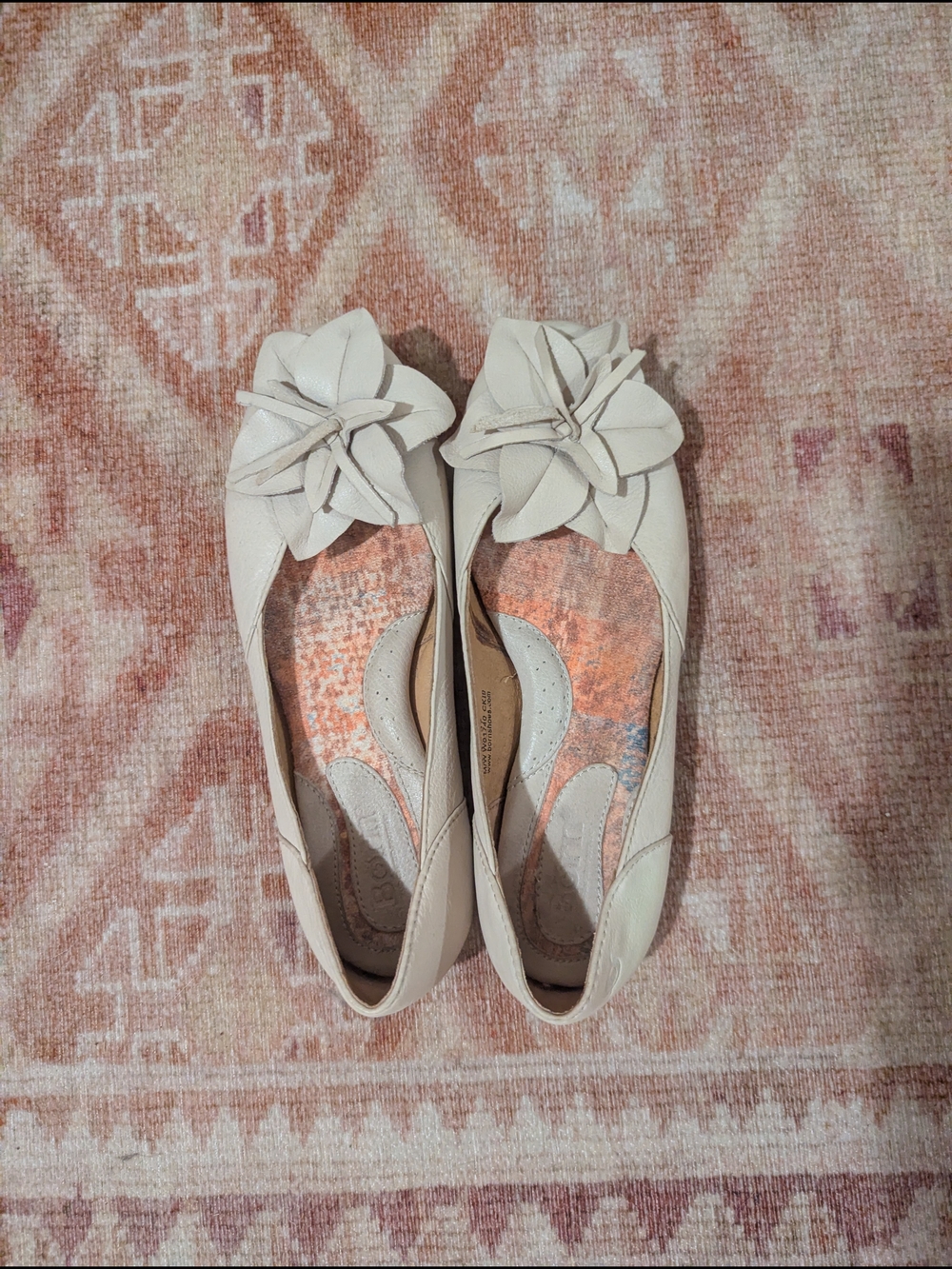 Born Cream Floral Knot Ballet Flats